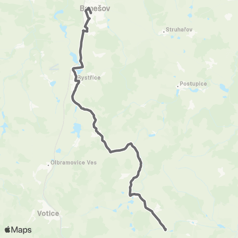 PID Benešov - Jankov,Odlochovice map