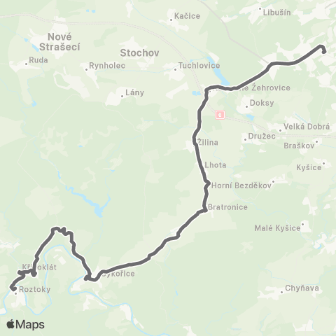 PID Kladno - Běleč - Zbečno - Roztoky - Nezabudice map