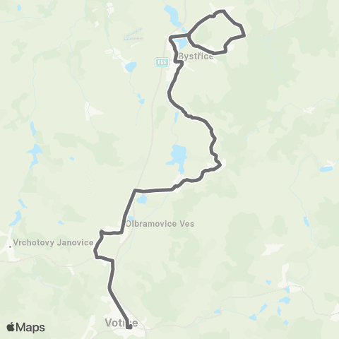 PID Votice - Olbramovice - Bystřice map