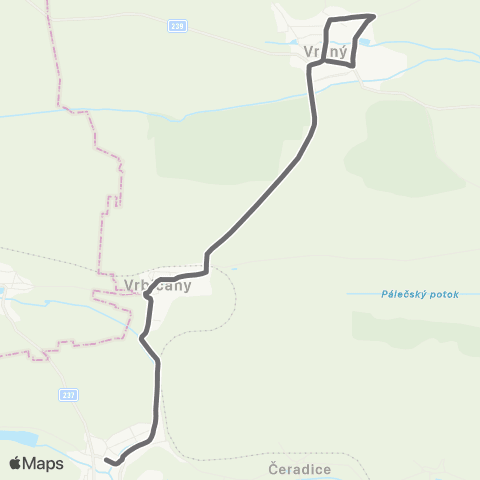 PID Vraný - Klobuky map