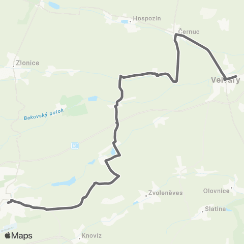 PID Slaný - Hobšovice - Velvary map