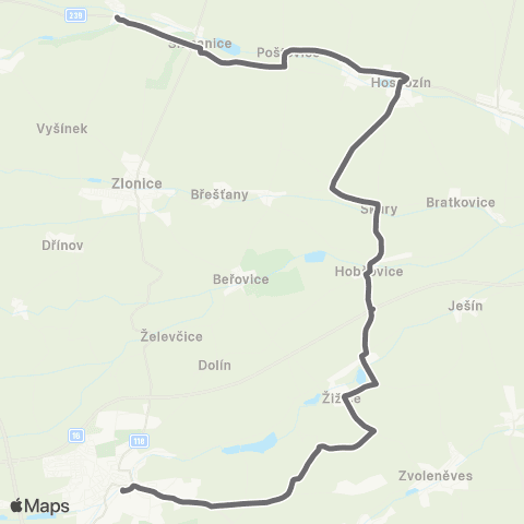 PID Slaný - Poštovice - Zlonice - Slaný map