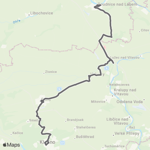 PID Kladno - Slaný - Roudnice Nad Labem map