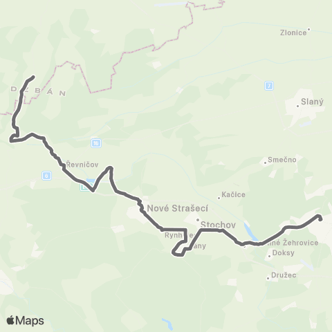 PID Kladno - Lány - Třtice - Ročov map