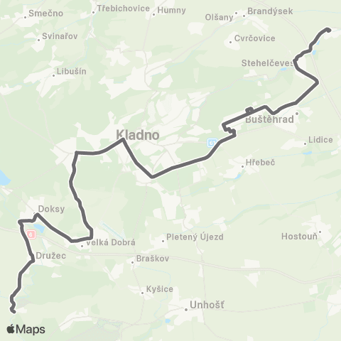PID Bratronice,Dolní Bezděkov - Družec - Kladno - Dřetovice map