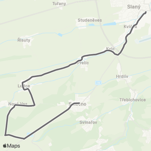 PID Smečno - Ledce - Slaný map