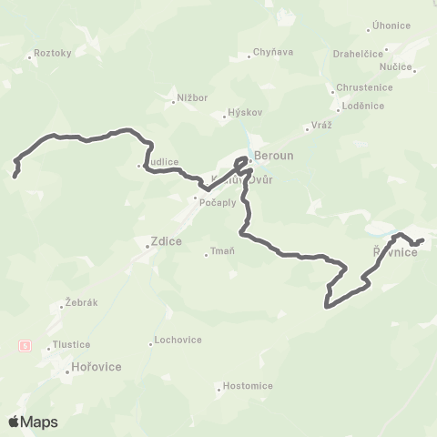 PID Kublov - Beroun - Řevnice map