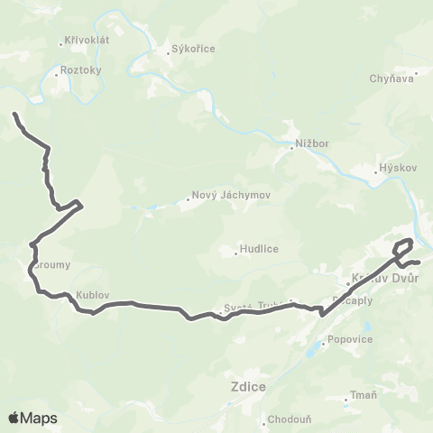 PID Všeradice - Beroun - Skryje - Branov map