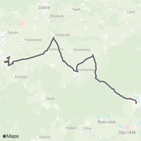 PID Hořovice - Hostomice - Dobříš map