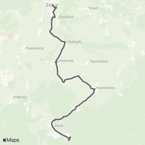 PID Zdice - Hostomice - Čenkov map