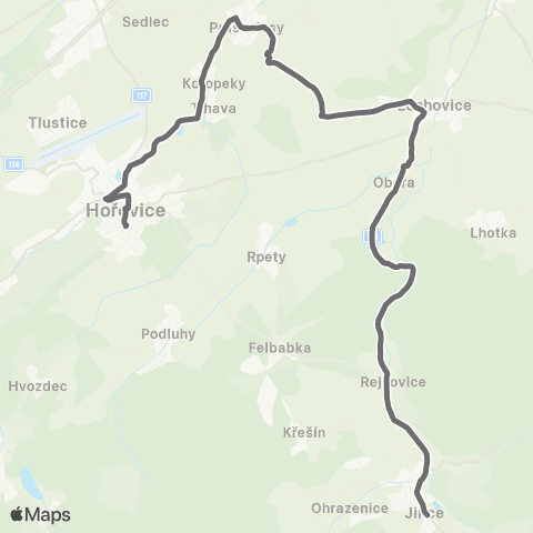 PID Hořovice - Praskolesy - Jince map