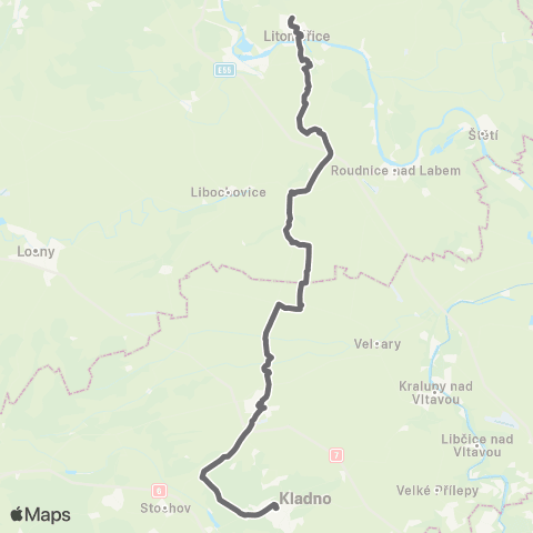 PID Litoměřice - Mšené-Lázně - Slaný - Kladno map