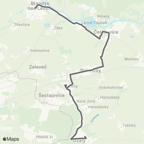 PID Brandýs Nad Labem-Stará Boleslav - Čelákovice - Úvaly map