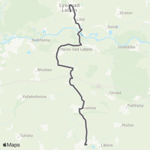 PID Český Brod - Starý Vestec - Lysá Nad Labem map