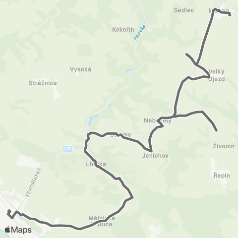 PID Mělník - Řepín - Mšeno map