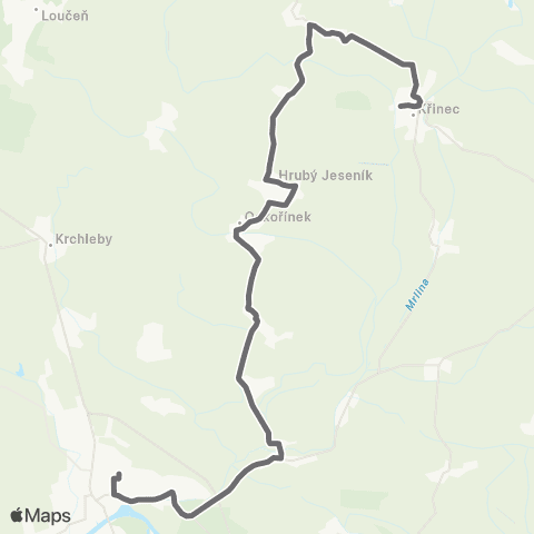 PID Nymburk - Oskořínek - Křinec map