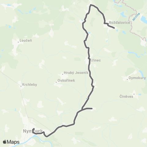 PID Nymburk - Netřebice - Křinec - RožďAlovice map