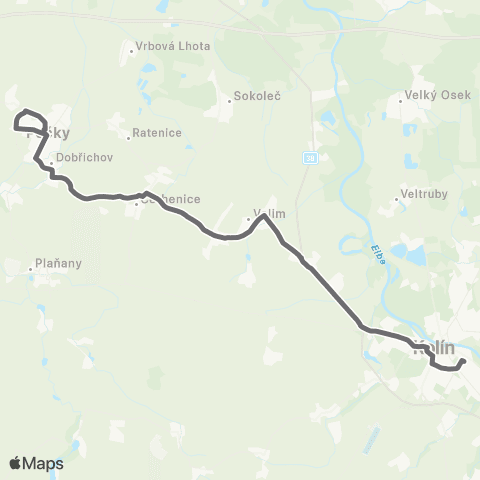 PID Kolín - Cerhenice - Pečky map