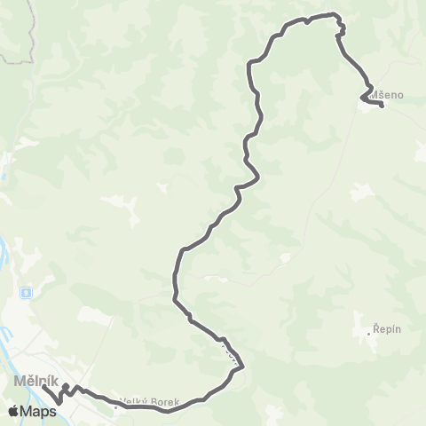 PID Mělník - Kokořín - Mšeno map