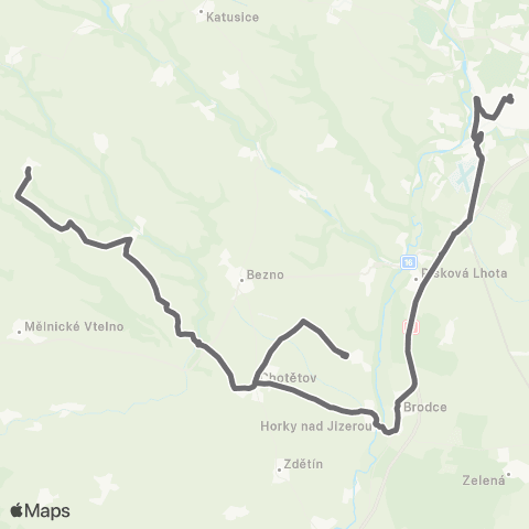 PID Mladá Boleslav - Chotětov - Bezno - Kadlín map