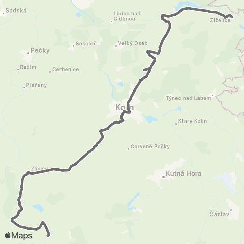 PID Žiželice - Kolín - Zásmuky - Uhlířské Janovice map