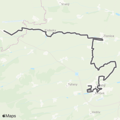 PID Panenský Týnec - Klobuky - Slaný map