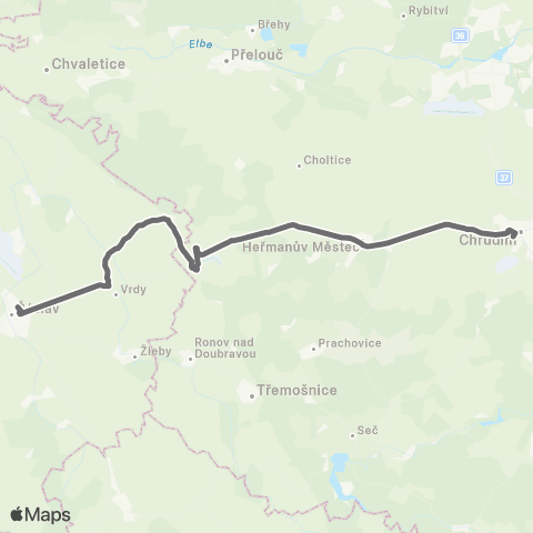 PID Chrudim - HeřmanůV Městec - Čáslav map