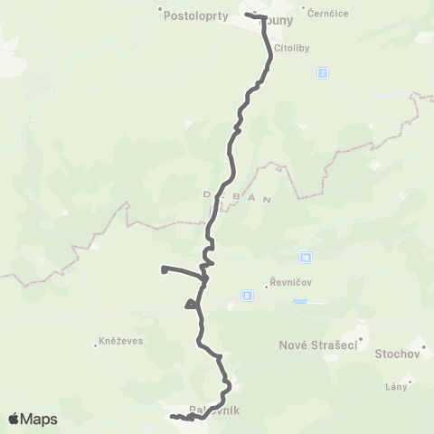PID Louny - Ročov - Rakovník map