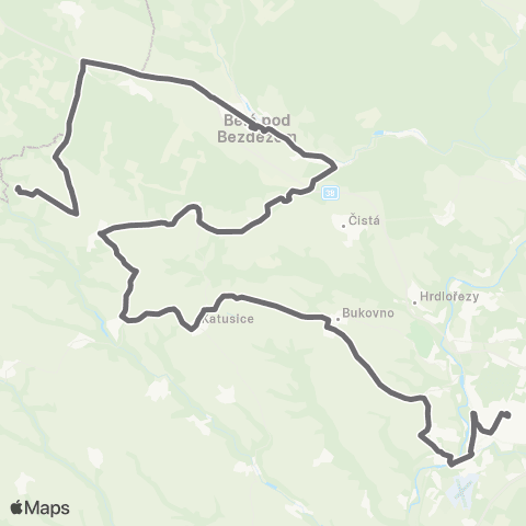 PID Mladá Boleslav - Katusice - Bělá Pod Bezdězem map