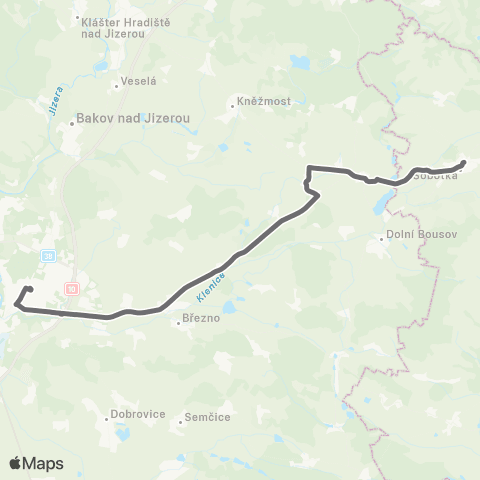 PID Mladá Boleslav - Obruby - Sobotka map