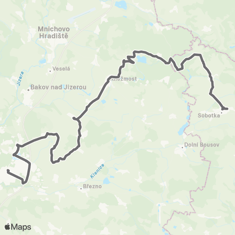 PID Mladá Boleslav - Kněžmost - Sobotka map