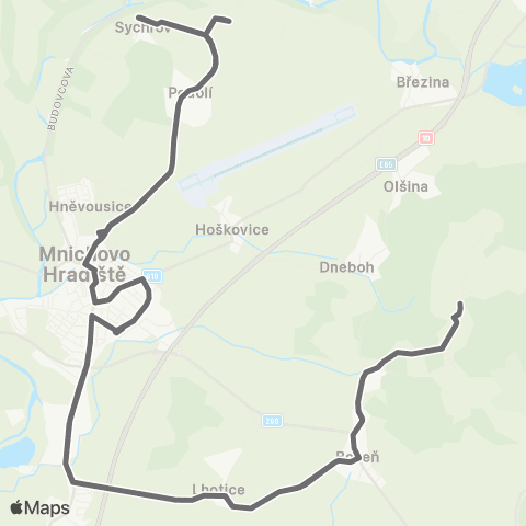 PID Boseň,Mužský - Mnichovo Hradiště,Sychrov - Boseň,Mužský map