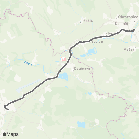 PID Mnichovo Hradiště - Turnov map