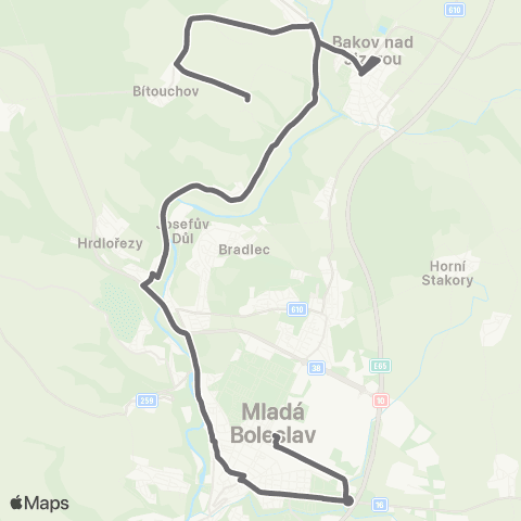 PID Mladá Boleslav - Bítouchov - Bakov Nad Jizerou,Zvířetice map