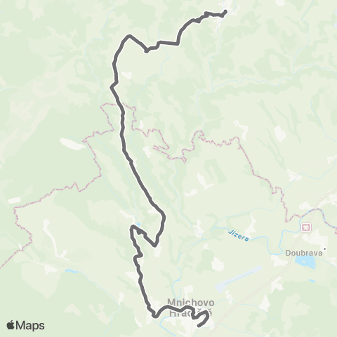 PID Český Dub - Hlavice - Mnichovo Hradiště map