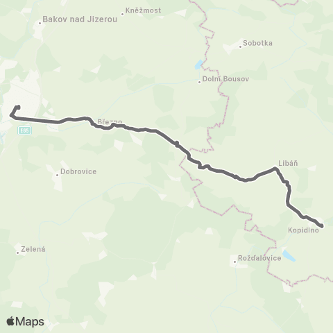 PID Kopidlno - Libáň - Březno - Mladá Boleslav map