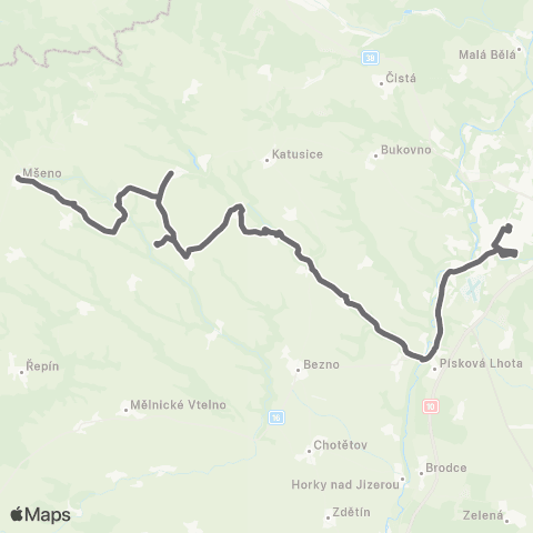 PID Mladá Boleslav - Skalsko - Mšeno map
