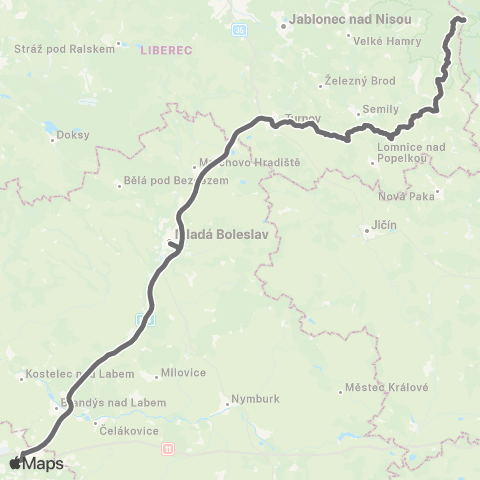 PID Vítkovice,Horní Mísečky - Jilemnice - Semily - Turnov - Praha map
