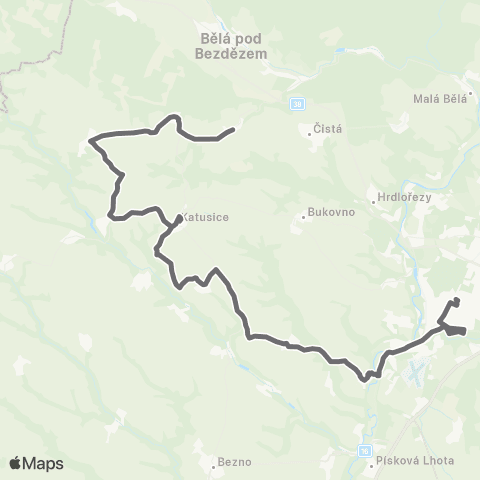 PID Mladá Boleslav - Katusice - Plužná map
