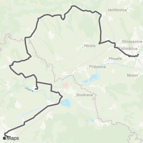 PID Turnov - Vlastibořice - Sezemice - Loukovec,Hubálov - Mnichovo Hradiště map