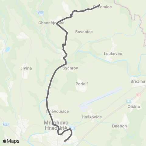 PID Mnichovo Hradiště - Mohelnice Nad Jizerou - Sezemice map