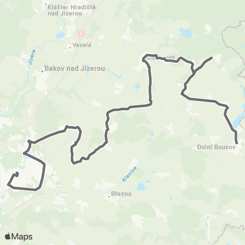 PID Mladá Boleslav - Kněžmost - Dolní Bousov map