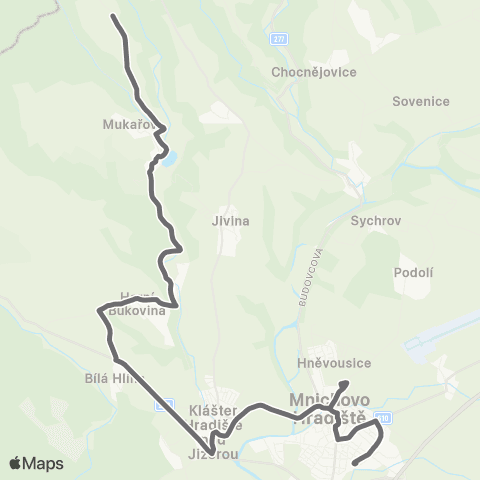 PID Mnichovo Hradiště - Horní Bukovina - Mukařov,Vicmanov map