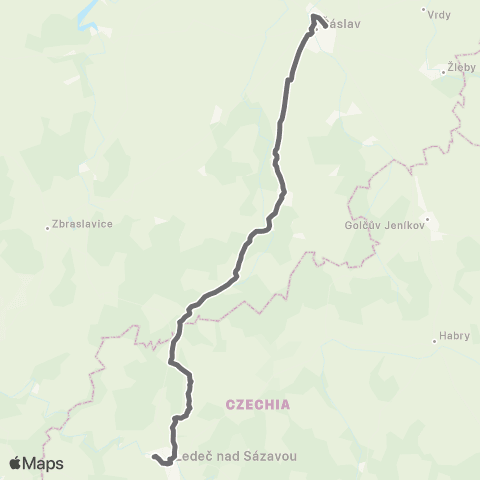PID Čáslav - Zbýšov - Třebětín - Ledeč Nad Sázavou map