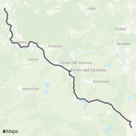 PID Benešov - Týnec Nad Sázavou - Jílové U Prahy map