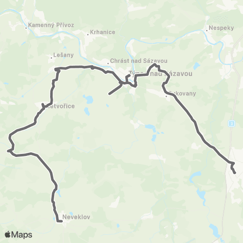 PID Benešov - Týnec Nad Sázavou - Netvořice - Neveklov map