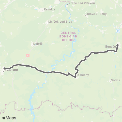 PID Příbram - Sedlčany - Benešov map