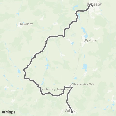 PID Benešov - Bystřice map