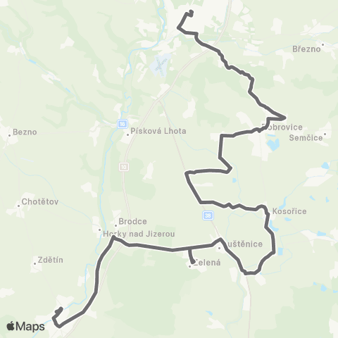 PID Mladá Boleslav - Dobrovice - Luštěnice - Benátky Nad Jizerou map