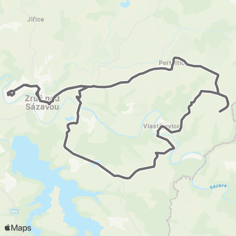 PID Zruč Nad Sázavou - Vlastějovice - Zruč Nad Sázavou map